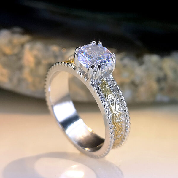 Wholesale Metal Two-Tone Diamond Ring