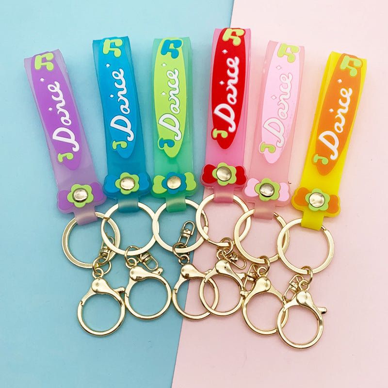 Wholesale Candy Color Soft PVC Lanyard Keychains