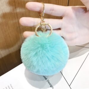 small green fur ball / Packed in a single opp bag. the keychain is not fixed. if necessary, please contact customer service for notes