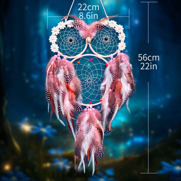 O1CN01hjRkjD2DVGejdrpON_2200613278614-0-cib Wholesale Pink Wisdom Bird Owl Dream Catcher