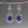 Wholesale Turquoise Blue Diamond Metal Earrings