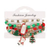 Wholesale Christmas Woven Adjustable Snowman Christmas Tree Old Man Deer Antler Bracelet