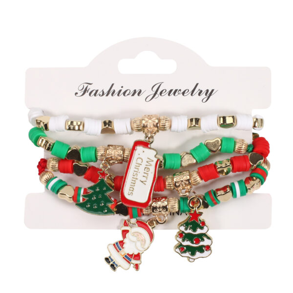 Wholesale Christmas Woven Adjustable Snowman Christmas Tree Old Man Deer Antler Bracelet