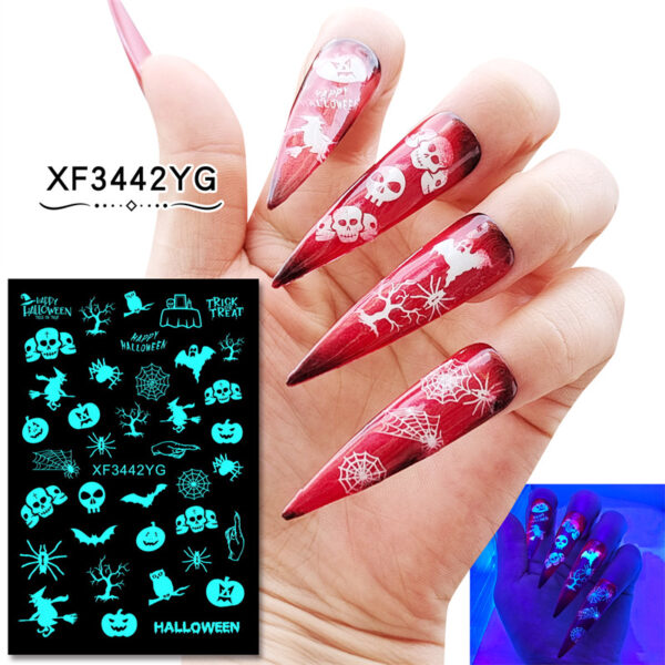 O1CN01hp5QJH1OLbj5Q2AFd_2817011689-0-cib Wholesale Halloween Glow Nail Stickers Set of 12pcs