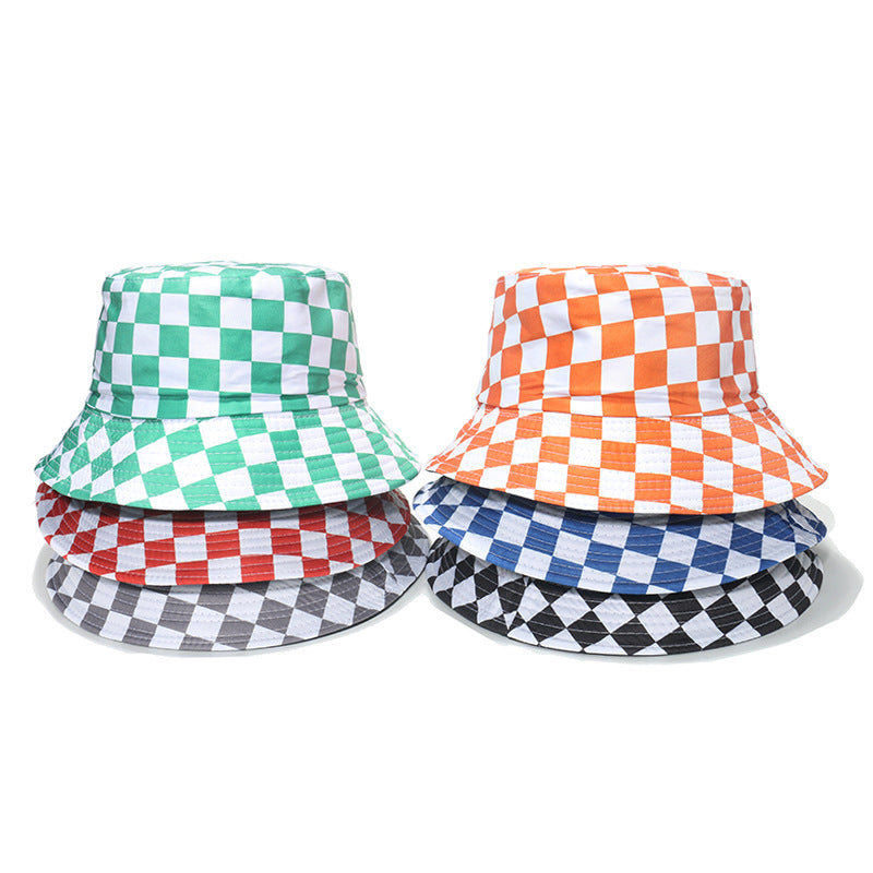 Wholesale lyester Checkerboard Bucket Hat