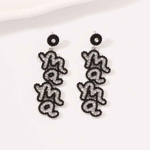 Wholesale Mother's Day Rice Beads Pearl MAMA Earrings