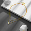 Wholesale Titanium Steel Double Layer Stacked V-shaped Diamond Necklace Clavicle Chain