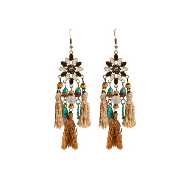 O1CN01huIpbj1onFhBMnNSL_2059265269-0-cib Wholesale Boho Tassel Flowers Alloy Earrings