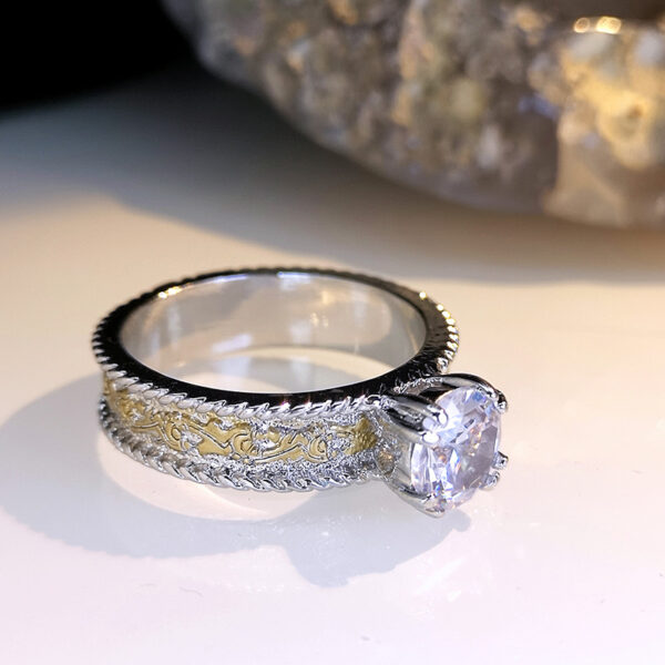 Wholesale Metal Two-Tone Diamond Ring