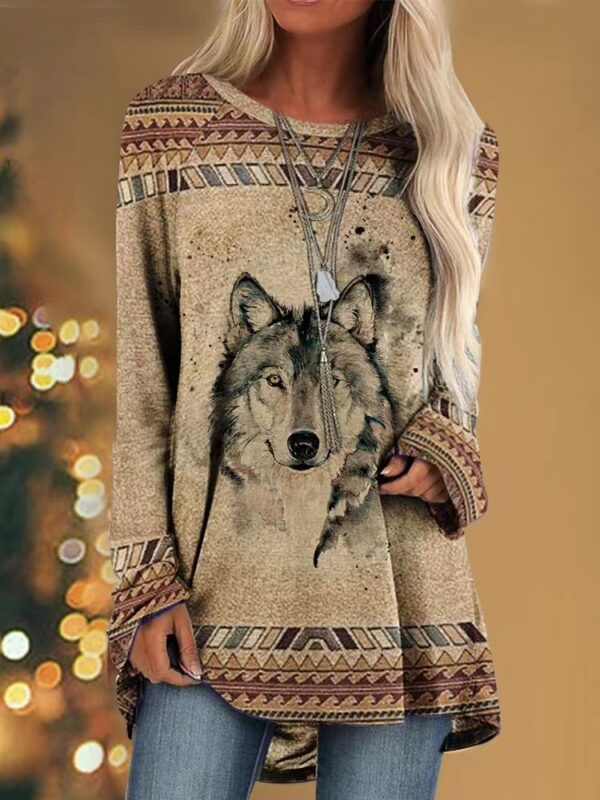 O1CN01hvEBiE1mwkdgjXHlJ_2212786575019-0-cib Wholesale Printed Round Neck Western Style Raglan Sleeve Loose T-Shirt