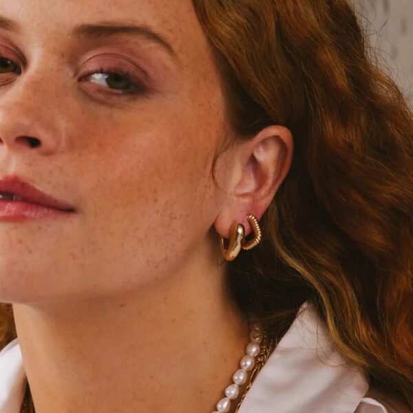 Wholesale 18K Gold Plated Stainless Steel Twisted Earrings