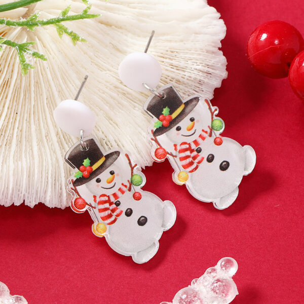 Wholesale Christmas Snowman Elk Acrylic Earrings