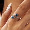 Wholesale Turkish Blue Eye Stainless Steel Evil Eye Open Adjustable Ring