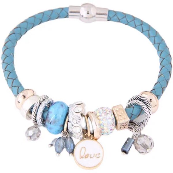 Wholesale Simple Multi-Element Leather Alloy Bracelet