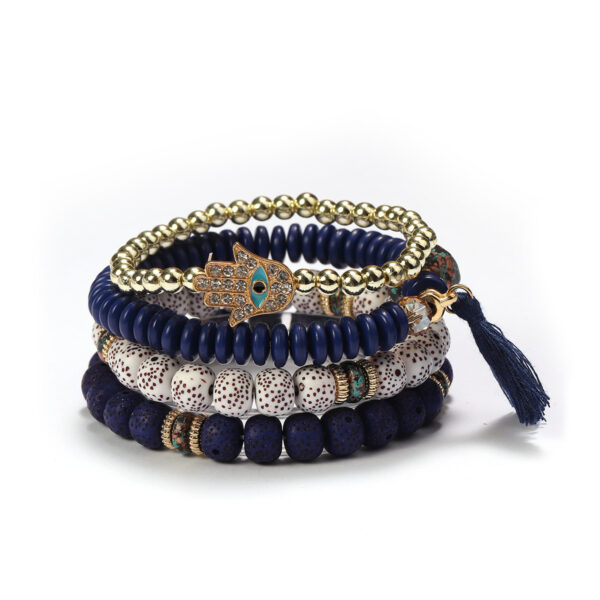 O1CN01hxQbgA1LkOOBTRXUb_2215904591337-0-cib Wholesale Tassel Demon Palm Pendant Multi Layered Pendant Glass Elastic Bracelet