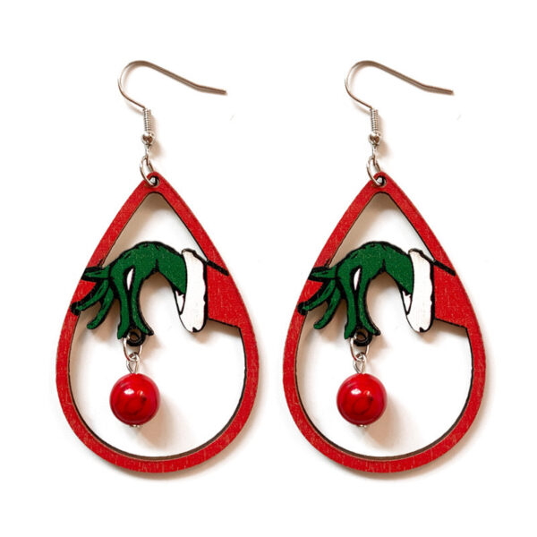 Wholesale Wooden Christmas Earrings