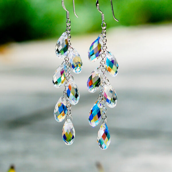 Wholesale Bead Curtain Long Water Drop Tassel Crystal Earrings