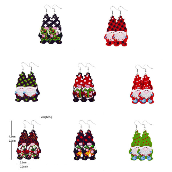 O1CN01hzs23U2Kmr1mmaHNY_2214415949600-0-cib Wholesale Christmas Gnome Leather Earrings