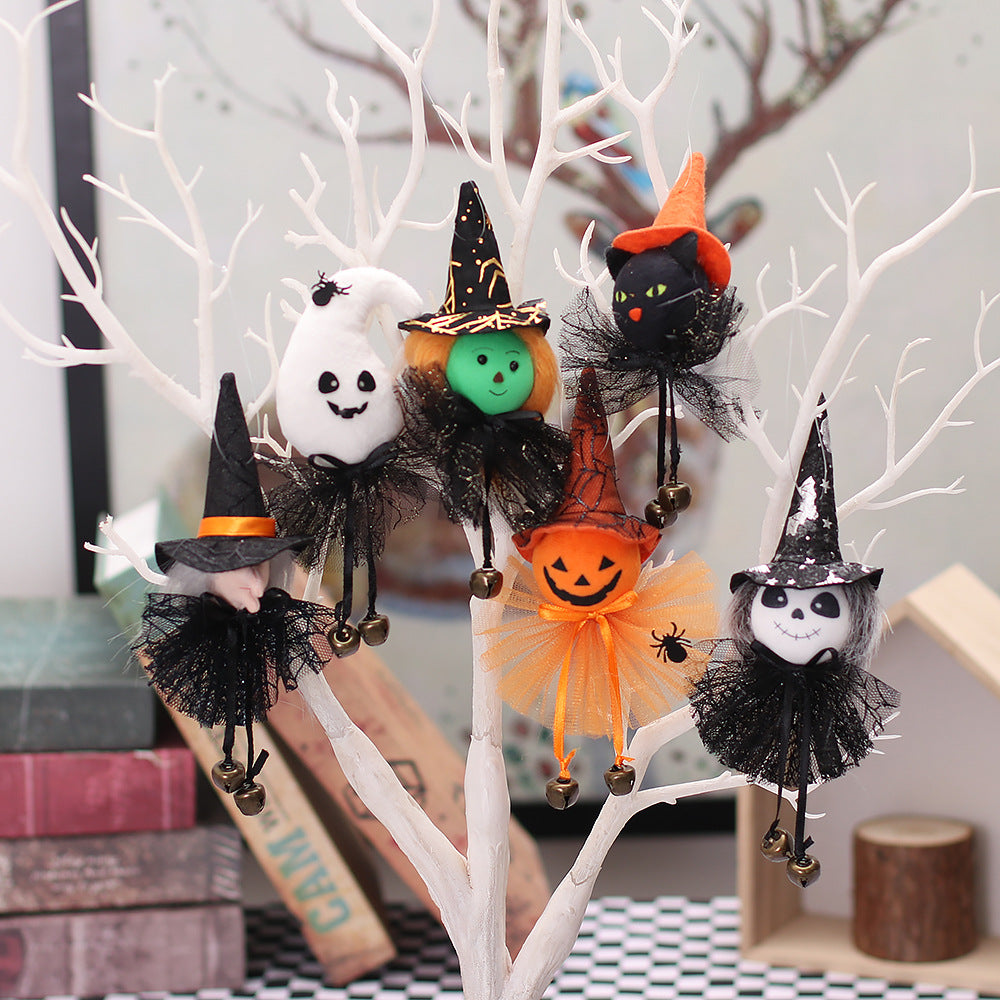 Wholesale Decoration Props Ser Soft Cloth Pumpkin Witch White Ghost Gauze Skirt Doll Pendant