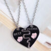 O1CN01i28g6S23pHWjNeZxC__3260737304-0-cib Wholesale Love Stitching BEST FRIENDS Alloy Necklace Clavicle Chain Two-piece Set