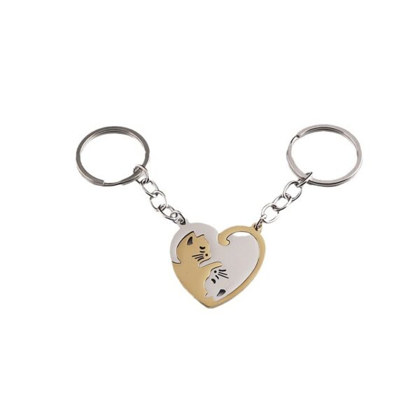 Wholesale Love Cat Metal Keychain