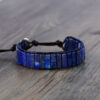 Wholesale Natural Stone Square Tube 4*13MM Leather Beaded Bracelet