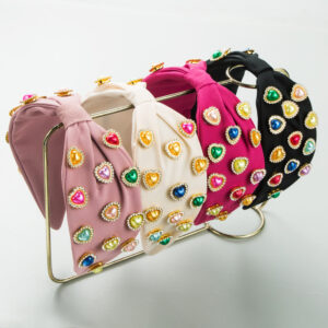 O1CN01i4Oys42LDsVLpPveW__2206398079659-0-cib Wholesale Valentine's Day Fabric Colorful Love Pearl Set Diamond Hair Hoops