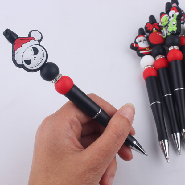 Wholesale Cartoon Christmas Silicone Handmade Plastic Beaded Pen