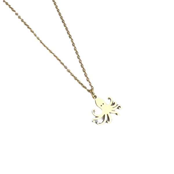 Wholesale Stainless Steel Marine Series 18K Gold Fishtail Dolphin Necklace Clavicle Chain