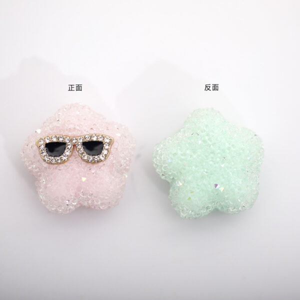 Wholesale Acrylic Small Star Sugar Pen Caps Beaded