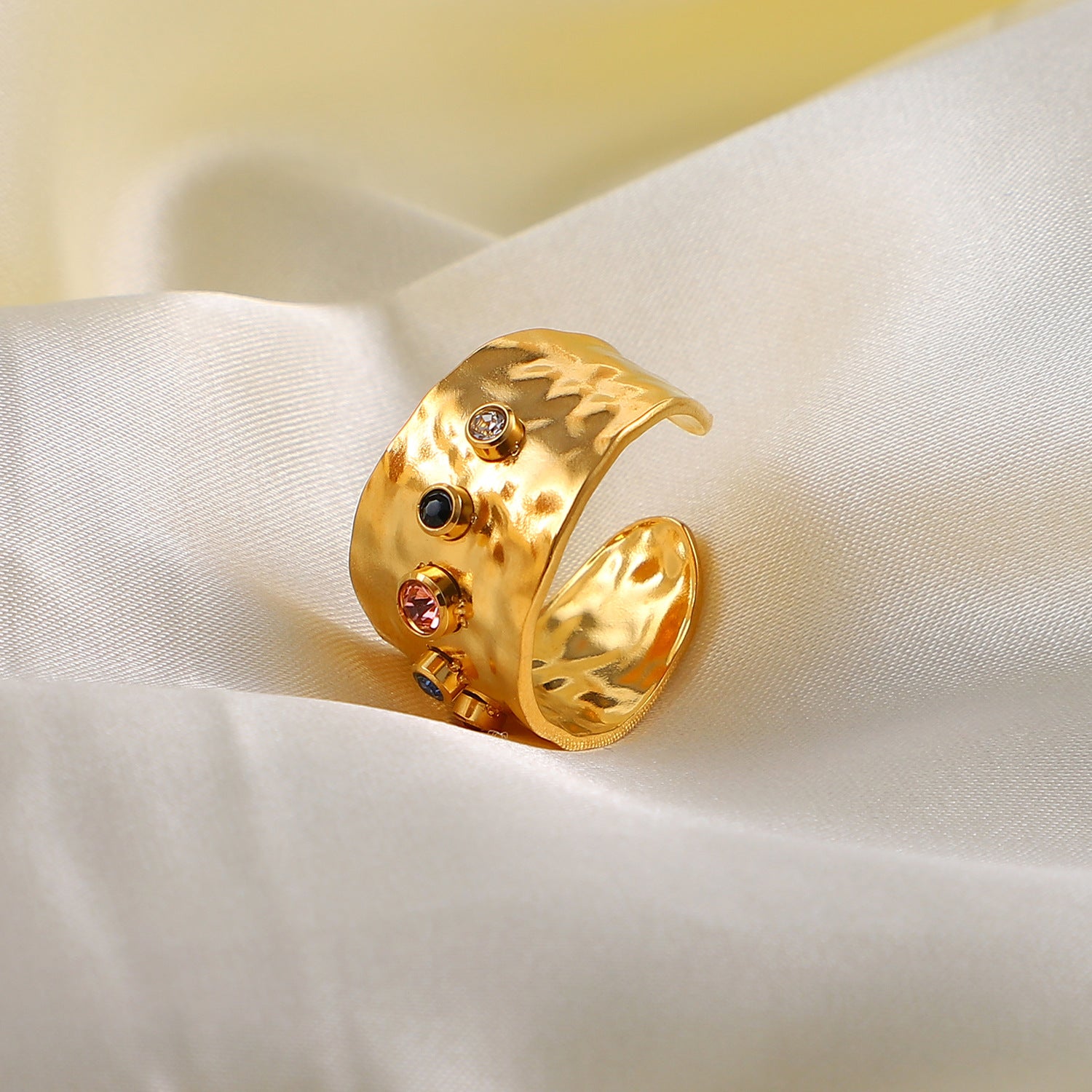 Wholesale Stainless Steel 18K Gold Plated Adjustable Rings