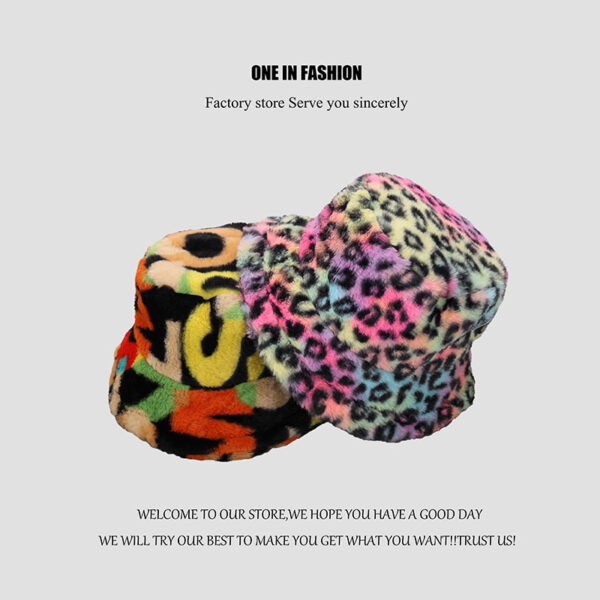 O1CN01i7k3Ki1JyTBUl9q23_2209703131097-0-cib Wholesale Tie-dye Leopard Print Plush Bucket Hat