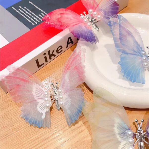Wholesale Kids Double Layer Butterfly Plastic Hair Clips
