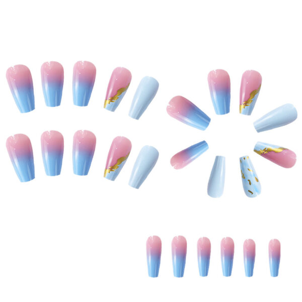 Wholesale Blue Halo Dyed Medium and Long Plastic Fake Nail Patches