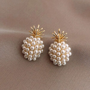 Wholesale S925 Silver Needle Small Pearl Pineapple Stud Earrings