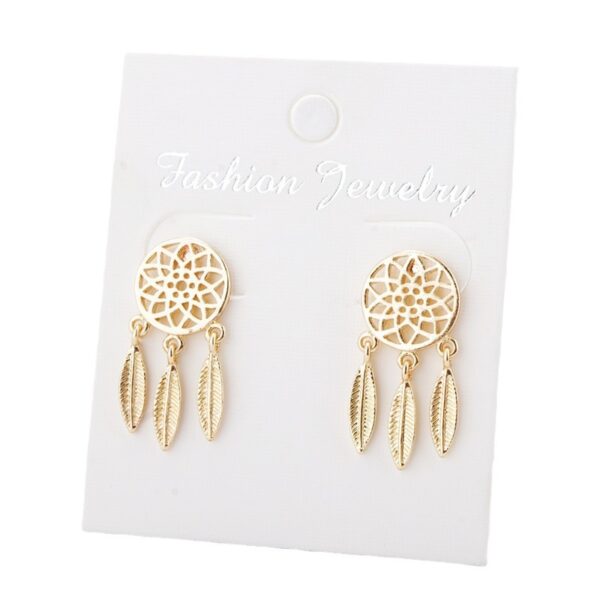 Wholesale Dream Catcher Feather Alloy Earrings