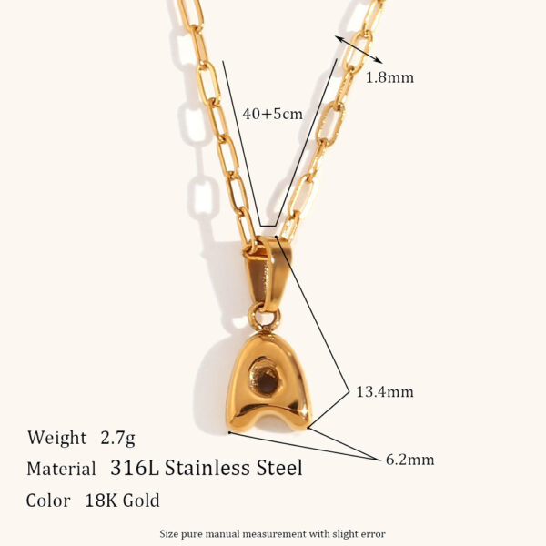 Wholesale Mini Bubble Letter 18K Necklaces