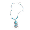 Wholesale Vintage Alloy Ethnic Style Turquoise Pendant Leaf Tassel Turquoise Necklace