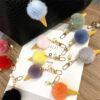 Wholesale Plush Candy Color Ice Cream Pom Keychain