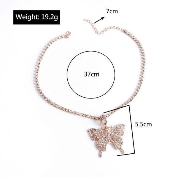 Wholesale Jewelry Alloy Diamond Butterfly Necklace