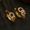Wholesale Copper Plated 18K Gold Zircon Geometric Earrings