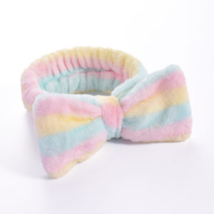 17#Yellow and pink stripes (bow headband)