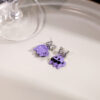 Wholesale Purple Gentleman Cat Black Diamond Earrings