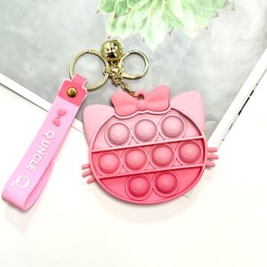 Cat gradient powder decompression keychain