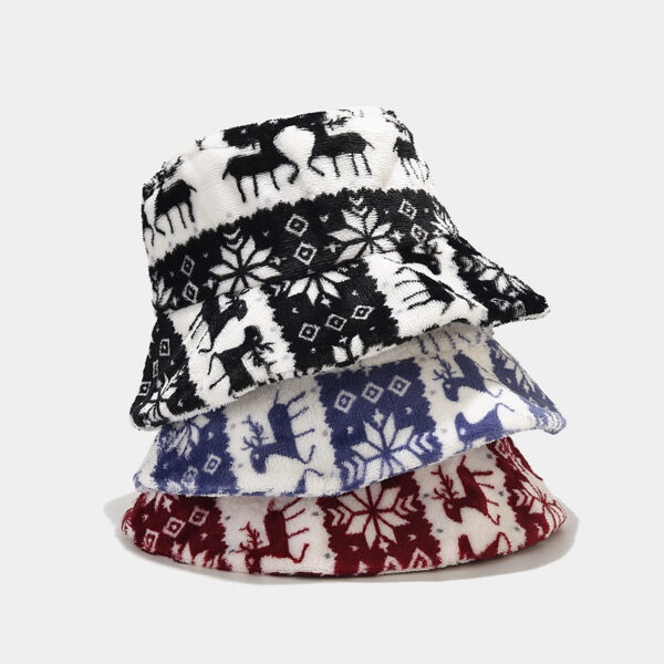 O1CN01iLJMth2AbGq4kN6k8__2496528221-0-cib Wholesale Cotton Christmas Deer Pattern Bucket Hat
