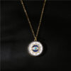 Wholesale White Devil's Eye Pendant Gold Plated Necklaces