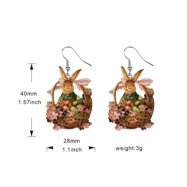 Wholesale Easter Wooden Vintage Chick Bunny Earrings