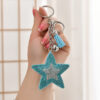 Wholesale Plush Sequin Studded Diamond Five Pointed Star Tassel Keychains