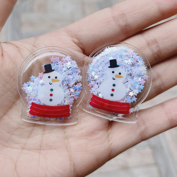 Wholesale Cartoon Quicksand Christmas PVC Quicksand Christmas Children's Hair Clip DIY Accessories