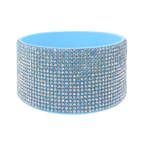 Ab sky blue flat bottom diamond/sky blue cup cover